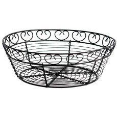 Black Wire Bread Basket 10”