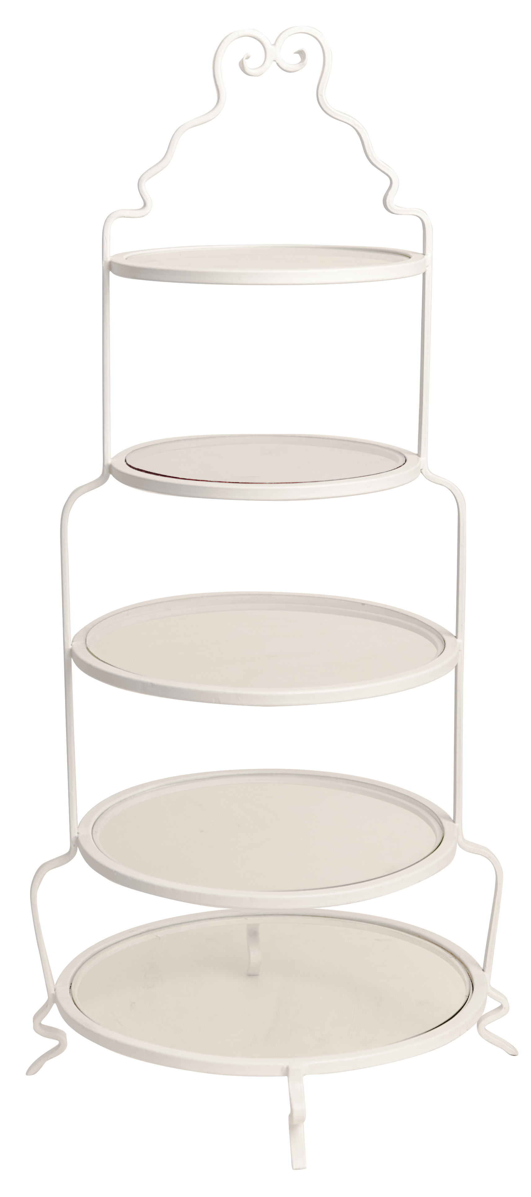 5-Tier Ivory Stand with Glass Trays