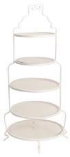 5-Tier Ivory Stand with Glass Trays