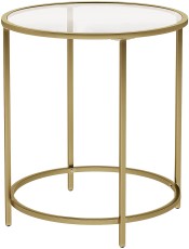 Modern Gold and Glass Round Accent Table